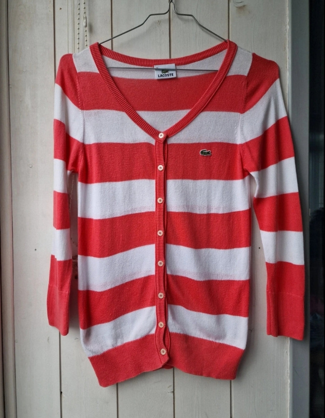 Cardigan à rayures corail/blanc - XS
