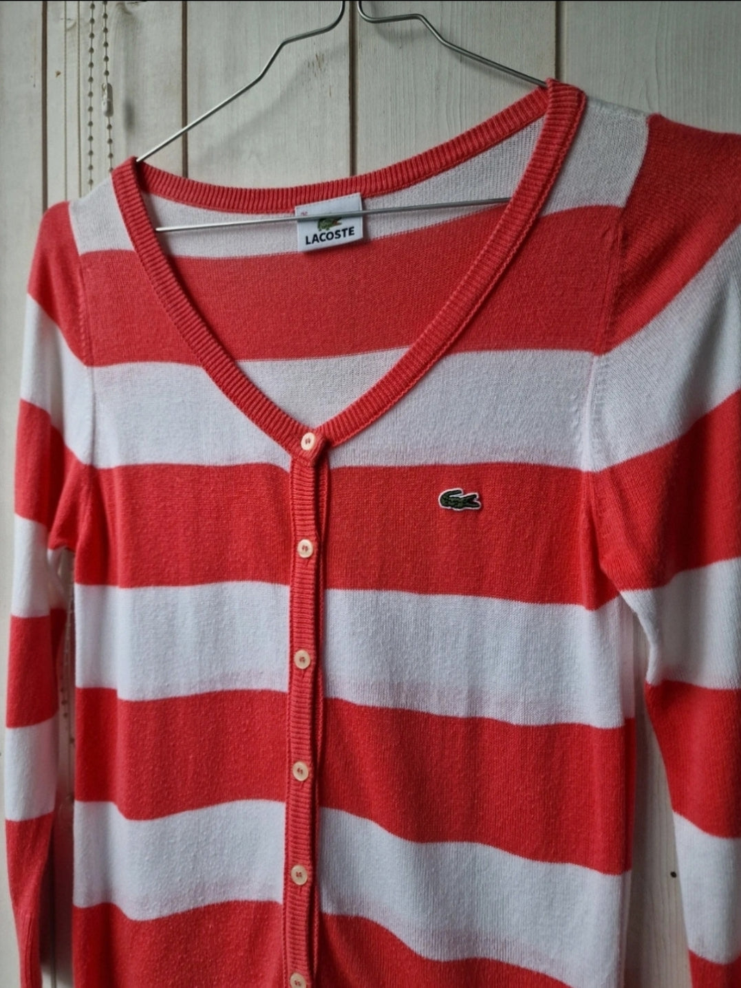 Cardigan à rayures corail/blanc - XS