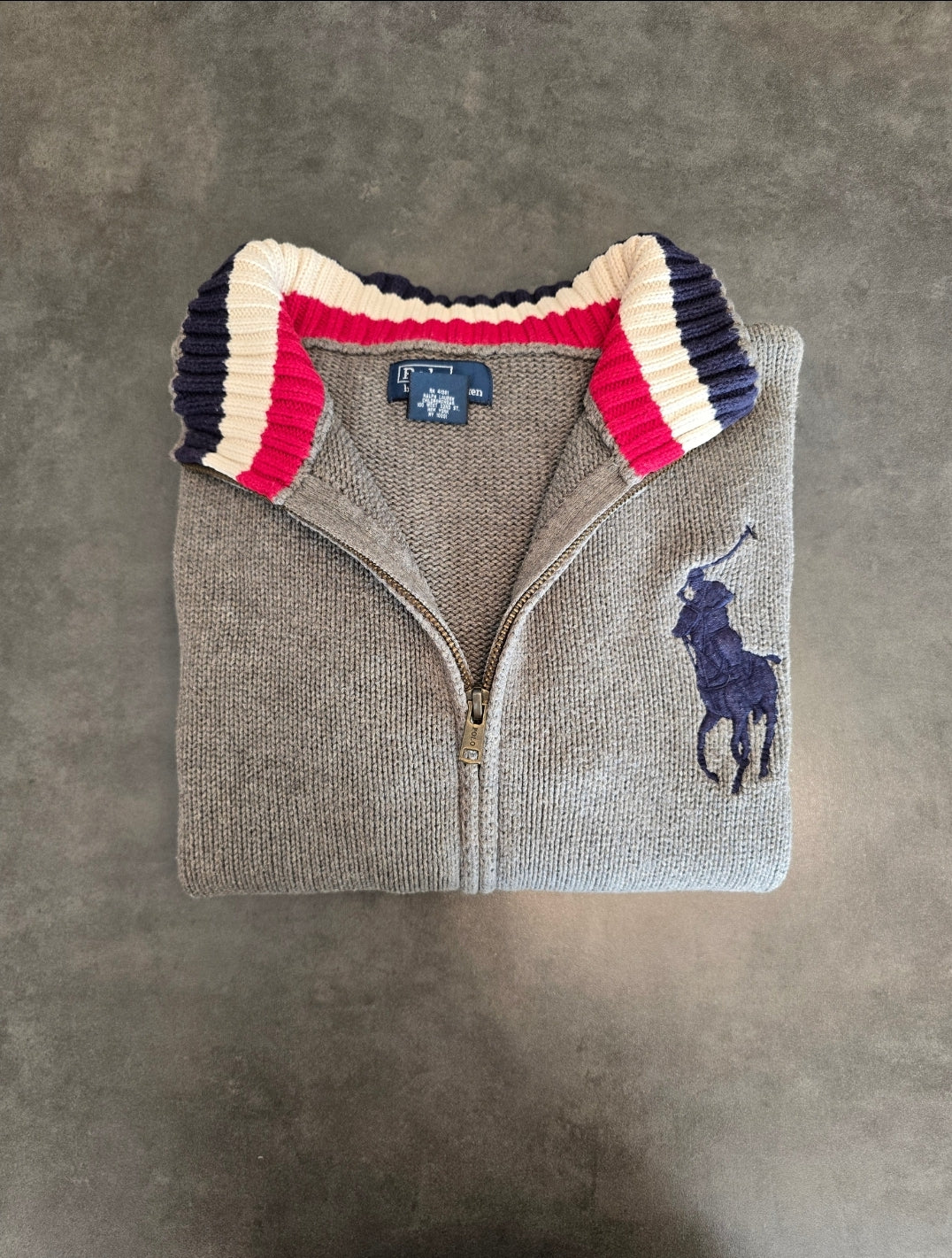 Veste en maille grise - M