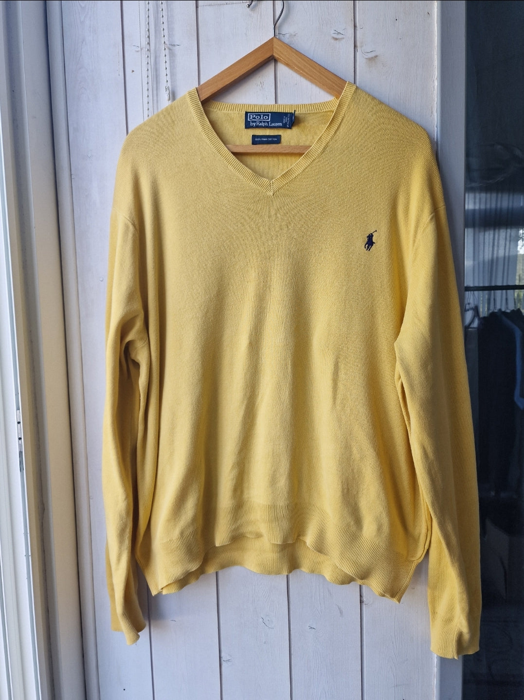 Pull col V jaune - XL