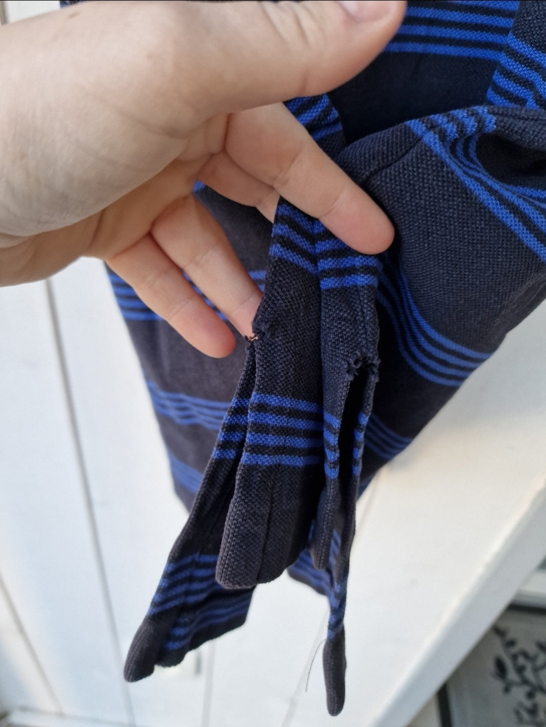 Polo bleu marine à rayures - L