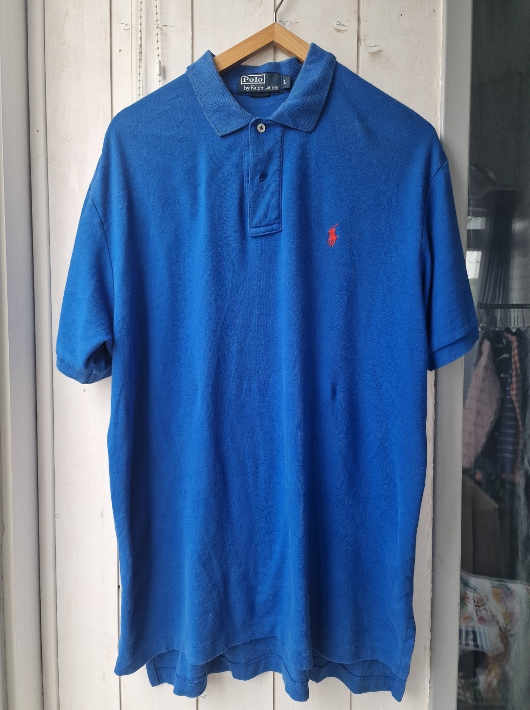 Polo en coton bleu électrique - L/40
