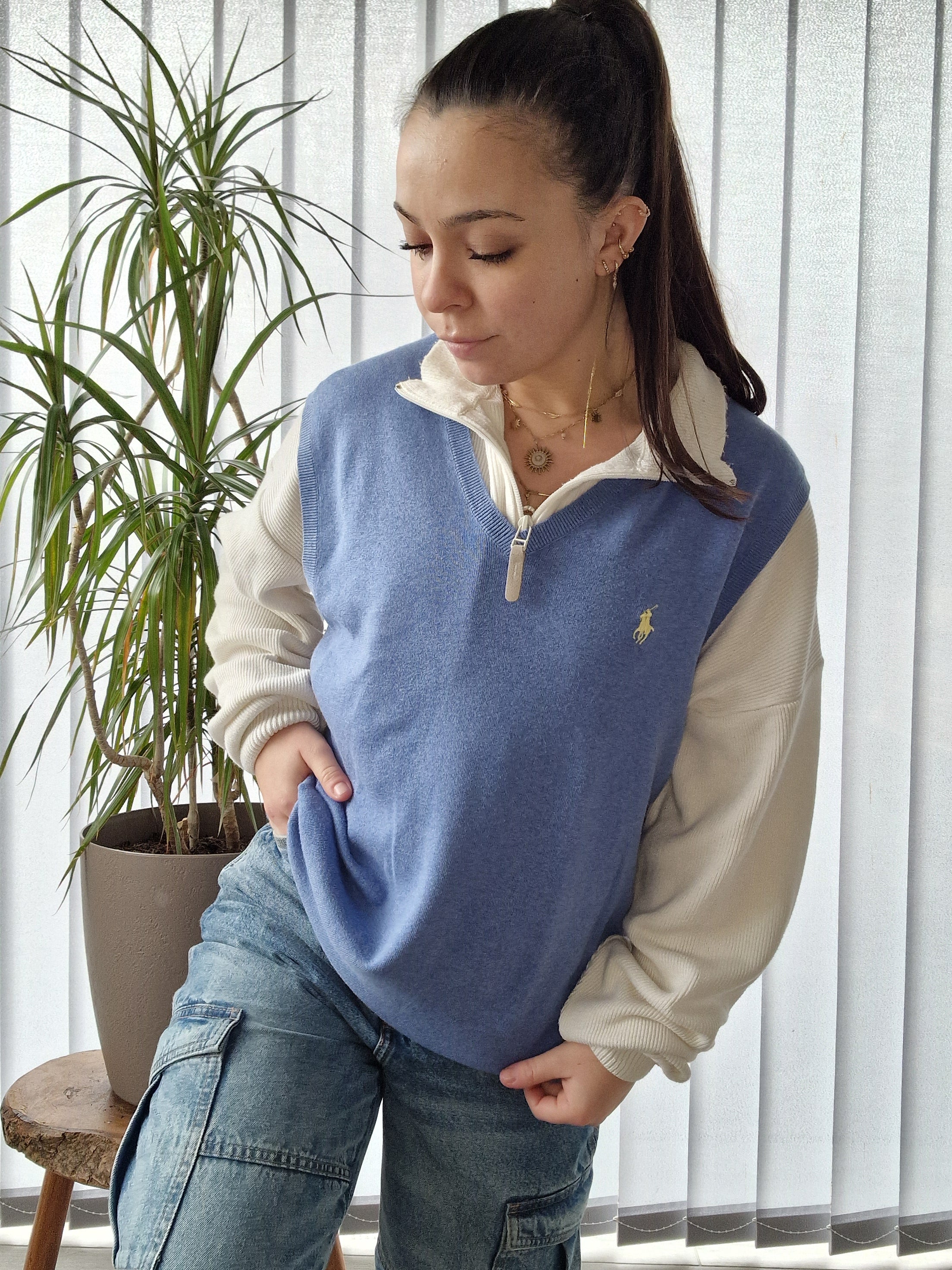 Pull sans manches bleu Ralph Lauren M 38 OffWomen