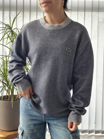 Pull col rond gris mélangé Lacoste - S/M