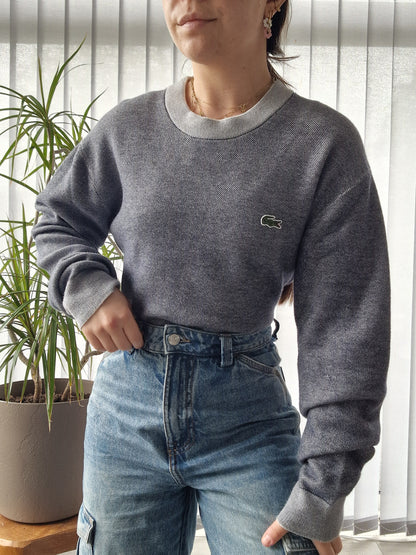 Pull col rond gris mélangé Lacoste - S/M