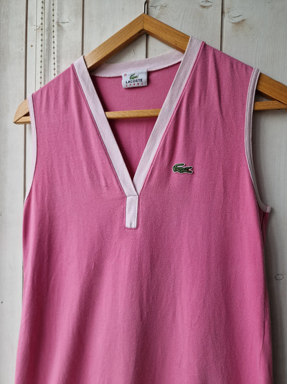 Robe rose col V Lacoste - S/M