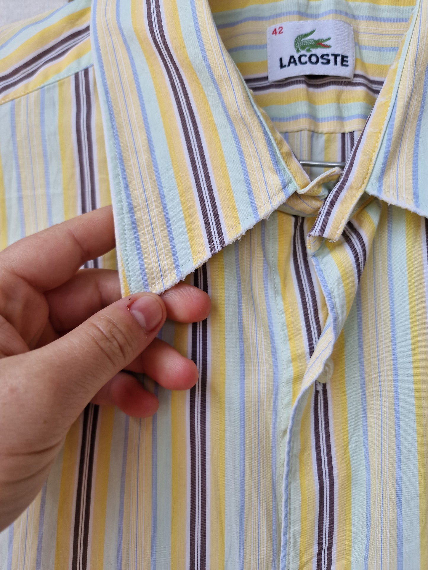 Chemise jaune à rayures Lacoste - L/XL