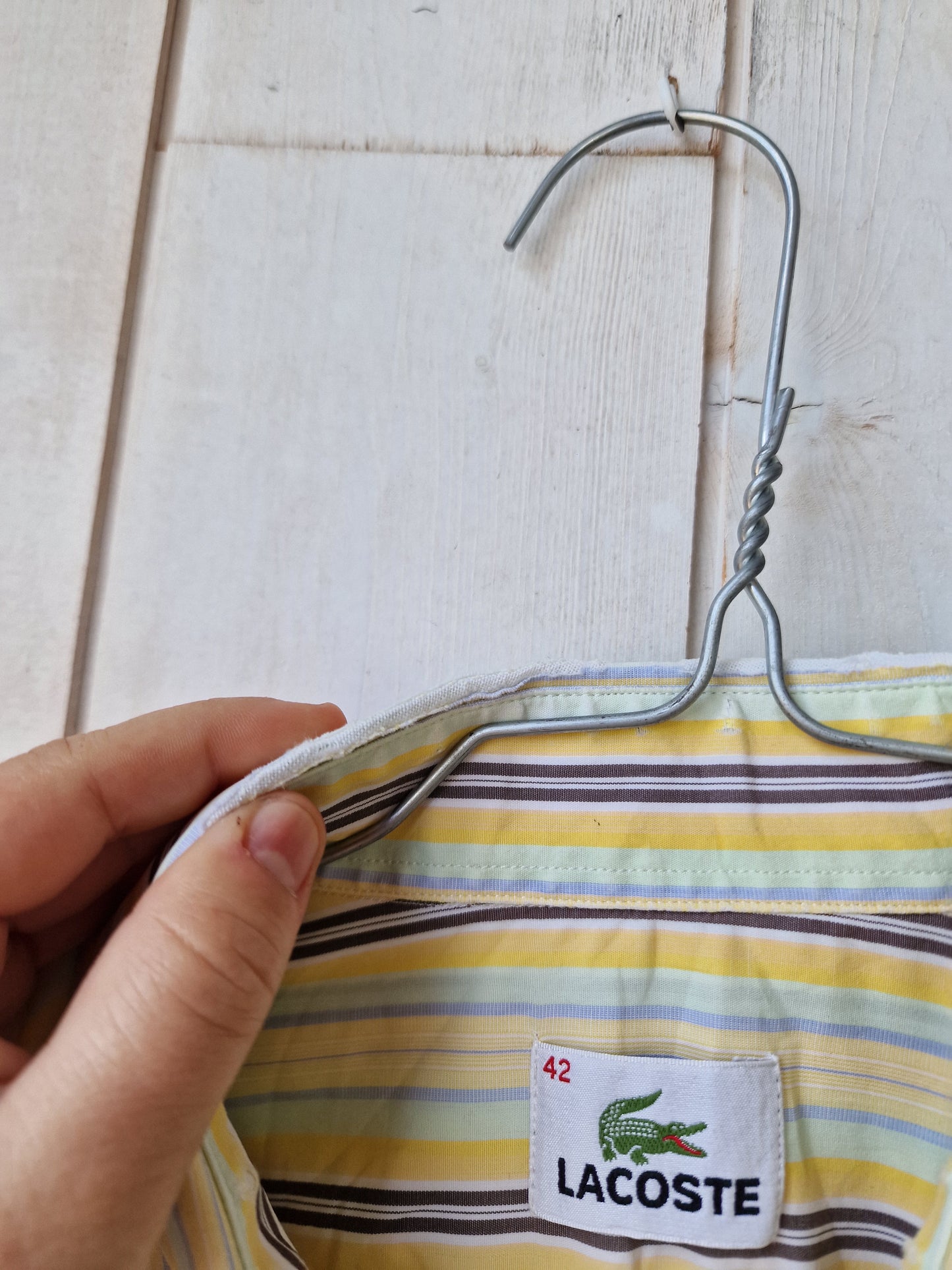 Chemise jaune à rayures Lacoste - L/XL