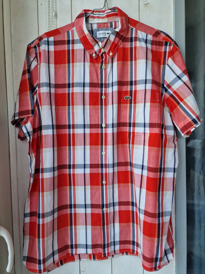 Chemise à grand carreaux rouge Lacoste - L/XL