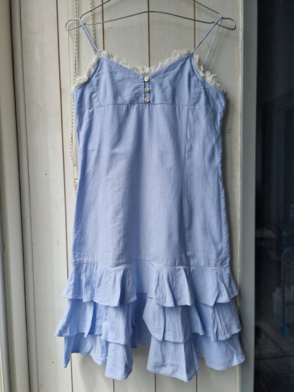 Robe bleu à volants Ralph Lauren - XS/34