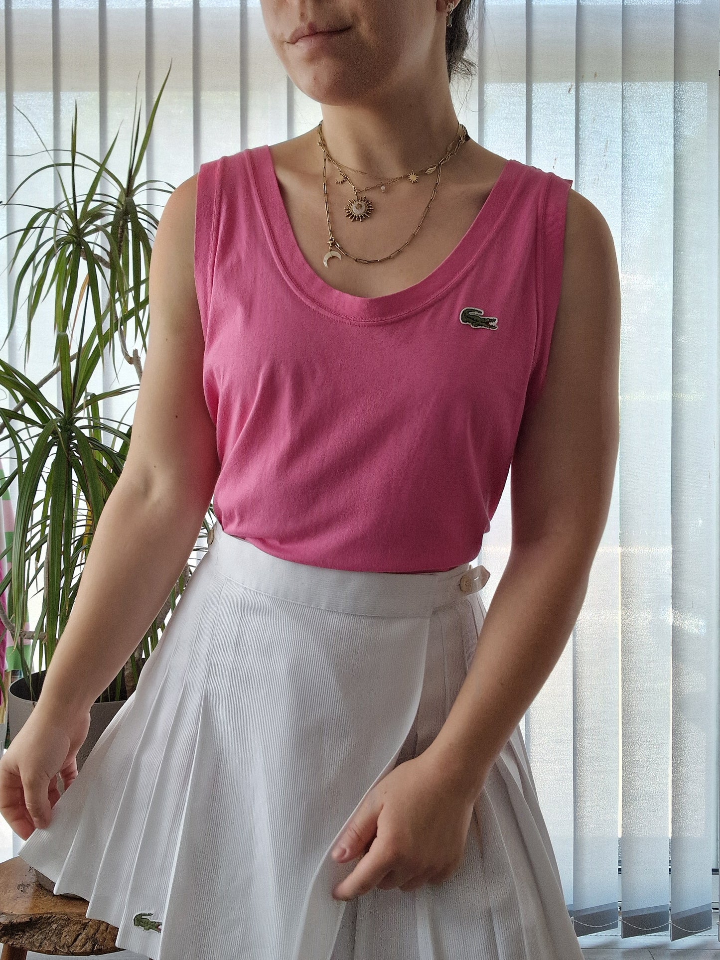 Debardeur rose des années 80' Lacoste - M/L