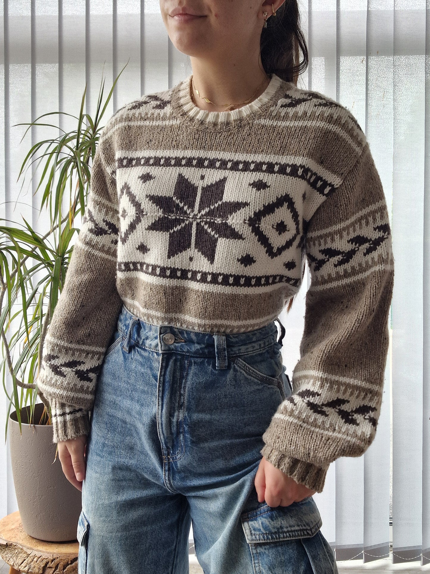 Pull en maille à motifs - S/M