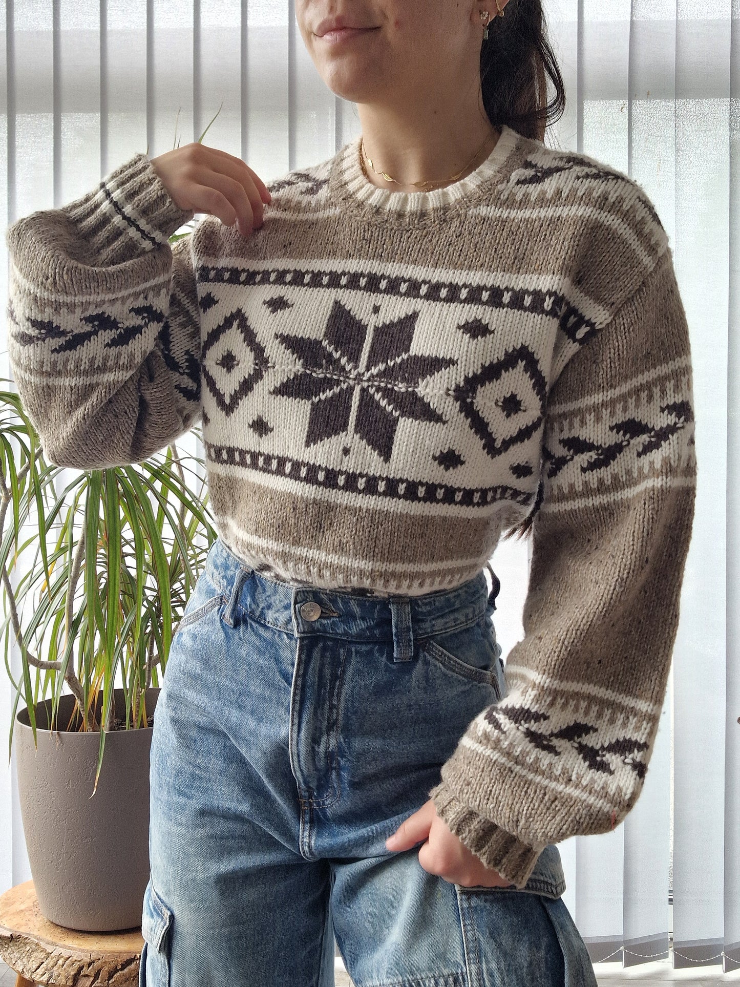 Pull en maille à motifs - S/M