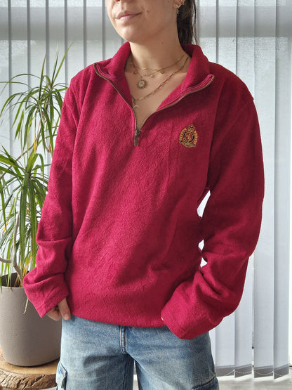 Pull camionneur polaire rouge brodé - XL/42