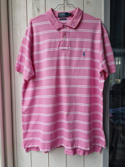 Polo rose à rayures Ralph Lauren - XL/42