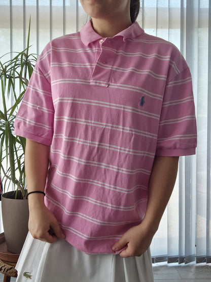 Polo rose à rayures Ralph Lauren - XL/42