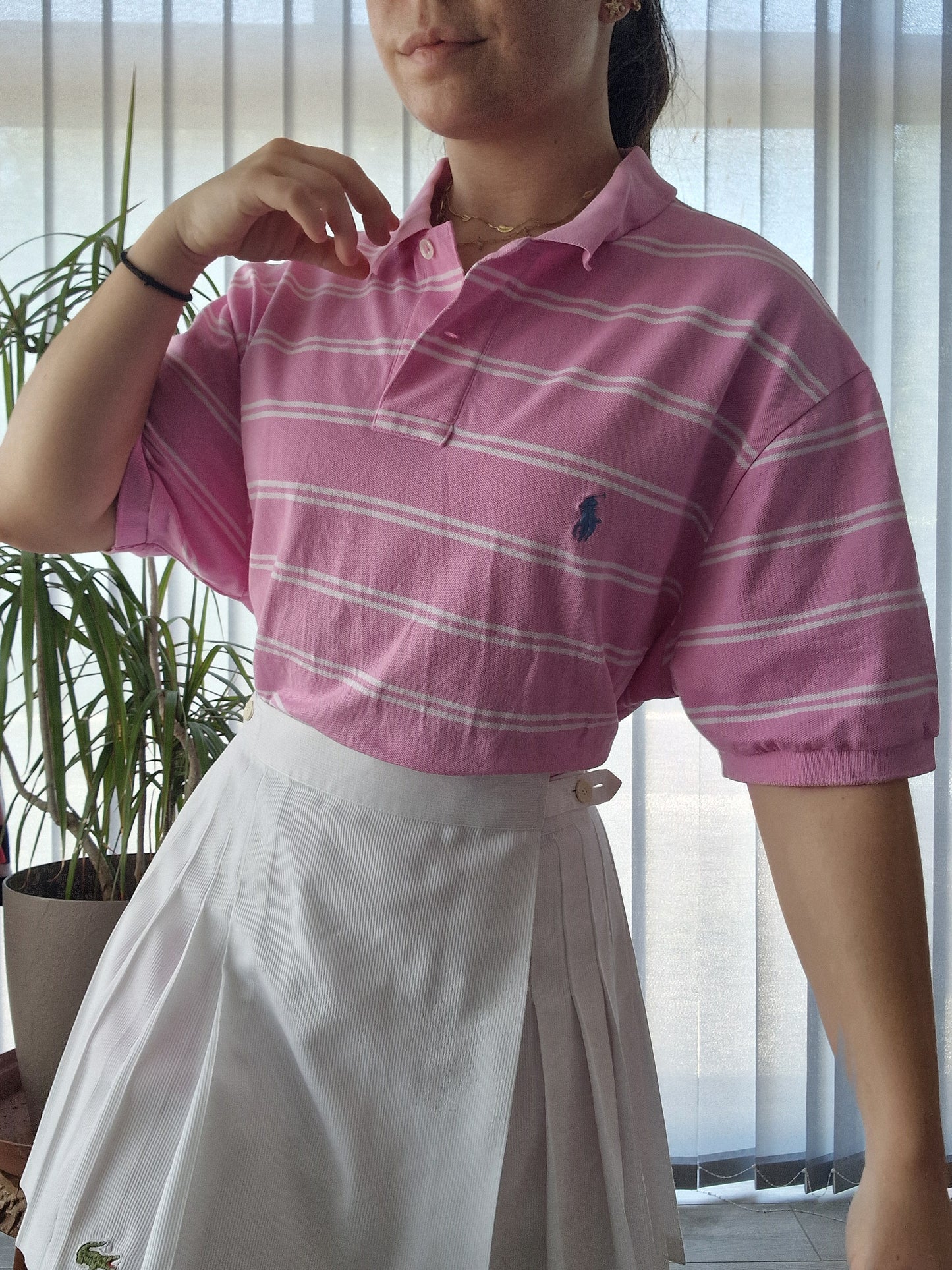 Polo rose à rayures Ralph Lauren - XL/42