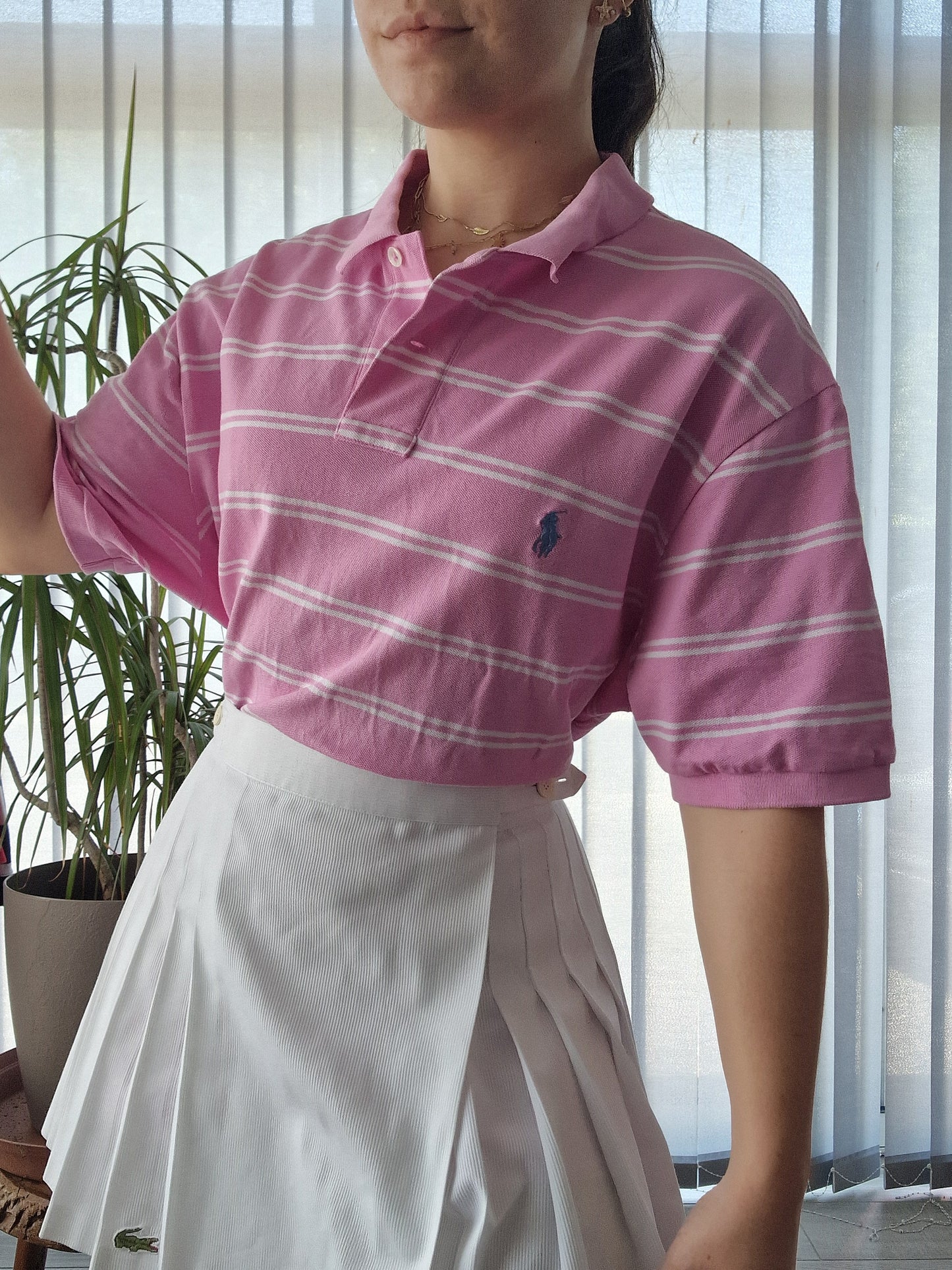 Polo rose à rayures Ralph Lauren - XL/42