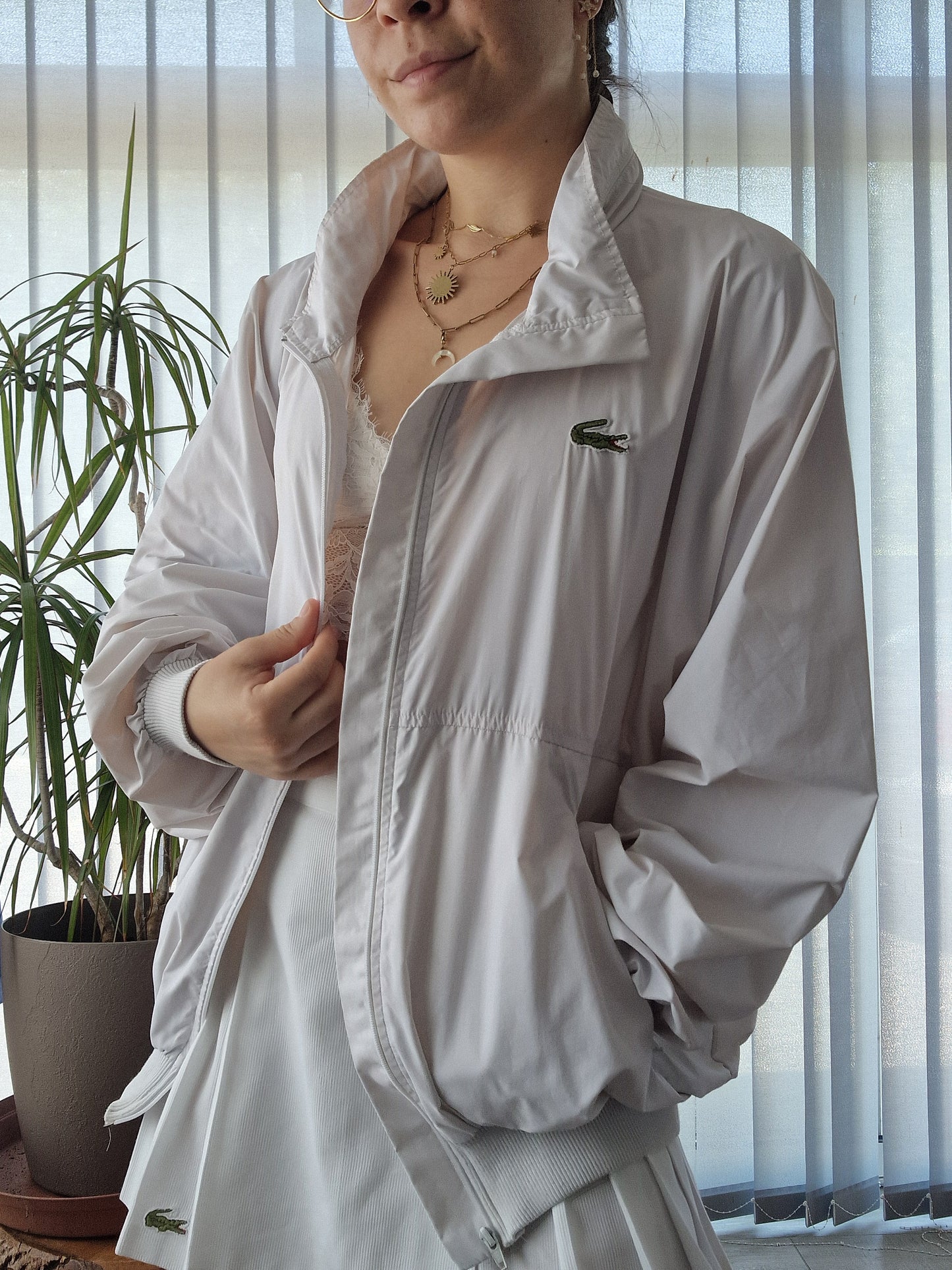 Veste légère blanche des années 80' Lacoste - L/40