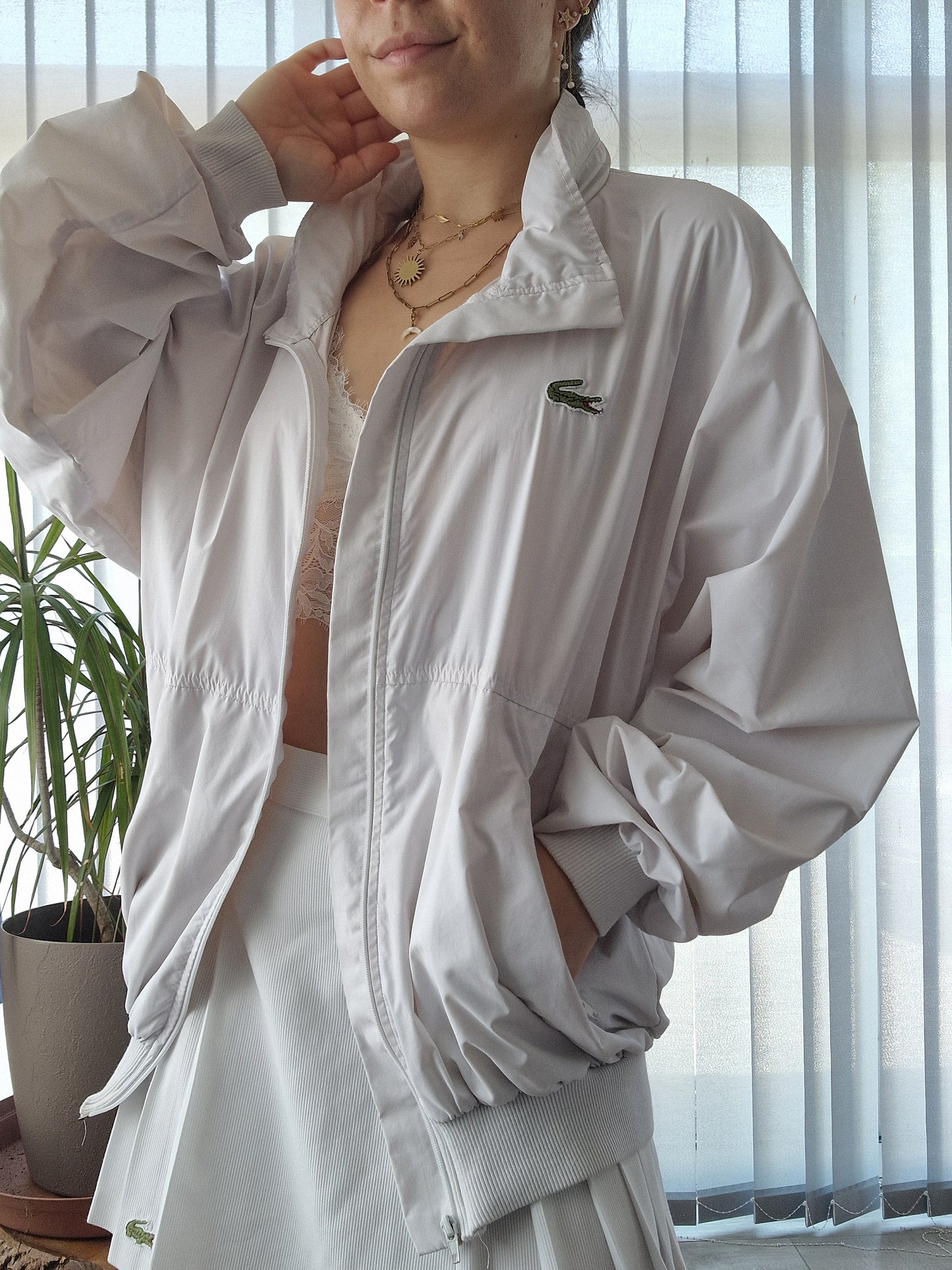 Veste légère blanche des années 80' Lacoste - L/40