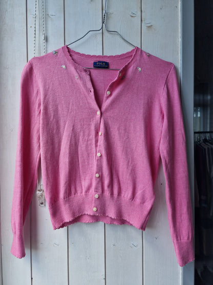 Cardigan rose fleurs brodés Ralph Lauren - XS/34