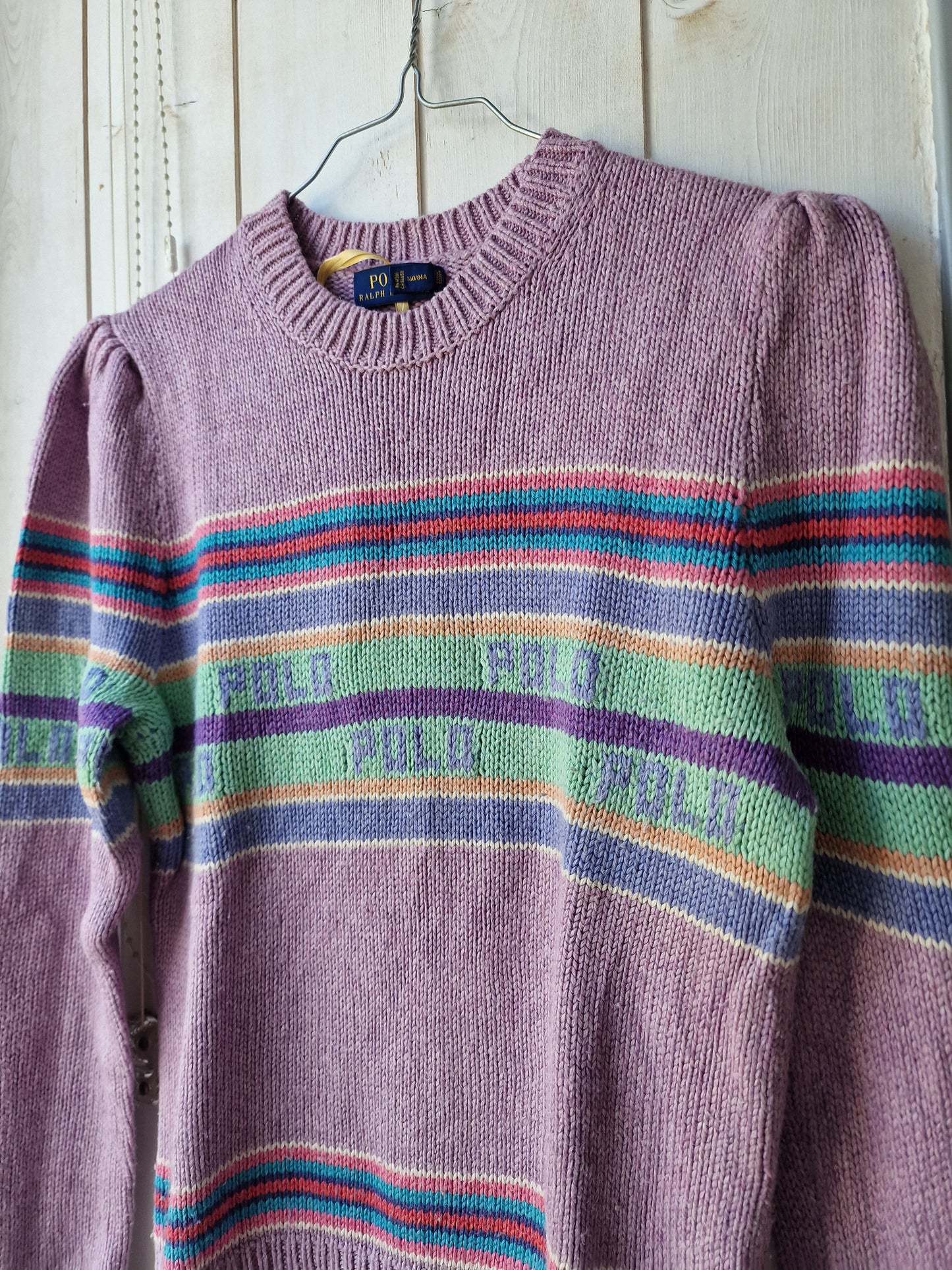 Pull en soie mauve à rayures Ralph Lauren - S/36