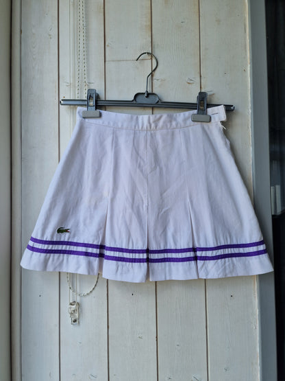 Jupe de tennis avec liseré violet des années 80' Lacoste - XS/34