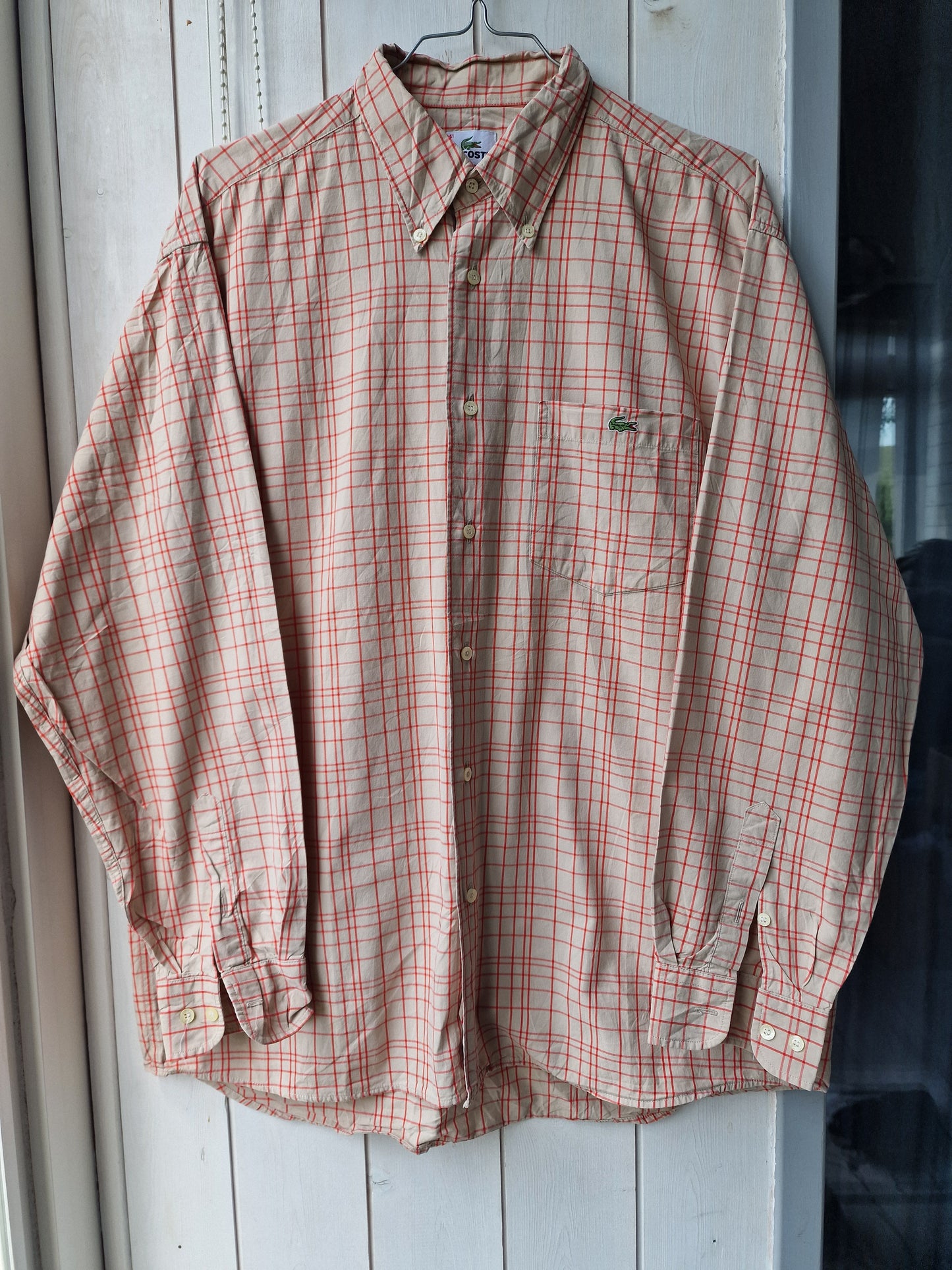 Chemise MIXTE à carreaux des années 90' Lacoste - XL/42