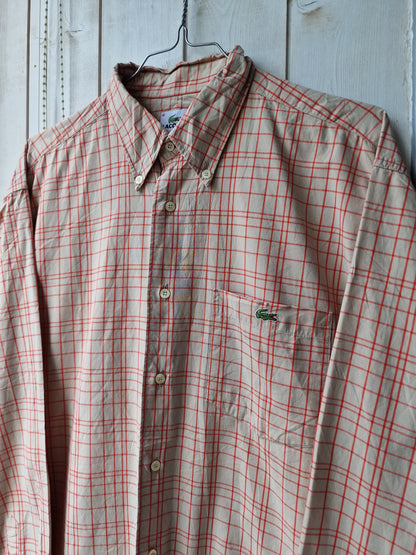 Chemise MIXTE à carreaux des années 90' Lacoste - XL/42