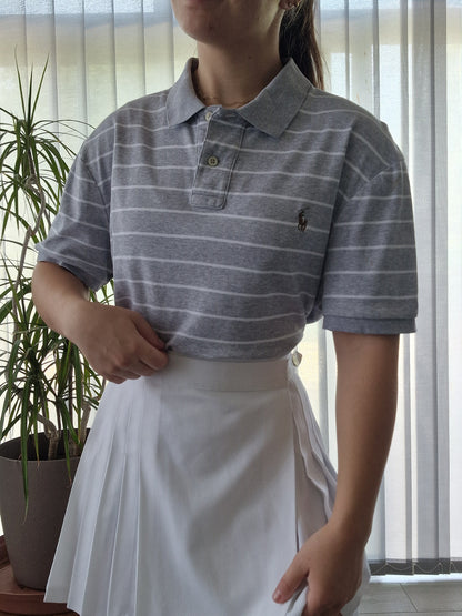 Polo gris à rayures Ralph Lauren - L/40