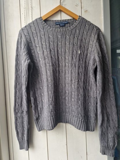 Pull en maille torsadée gris - M/L