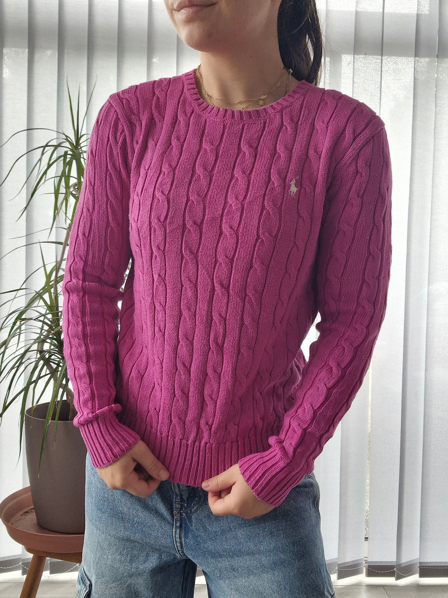 Pull torsadé rose - S/36