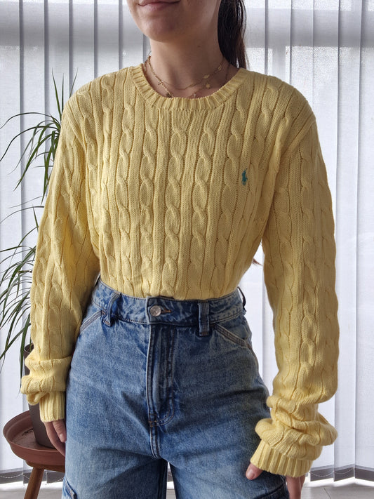 Pull torsadé jaune - XL/42