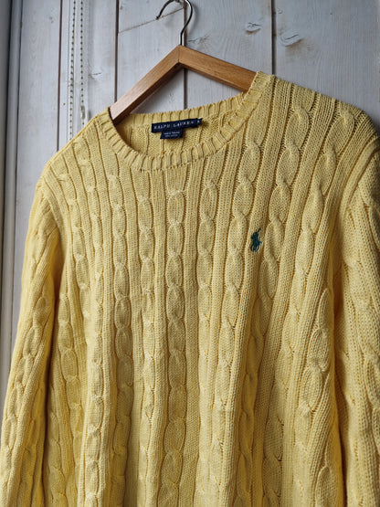 Pull torsadé jaune - XL/42