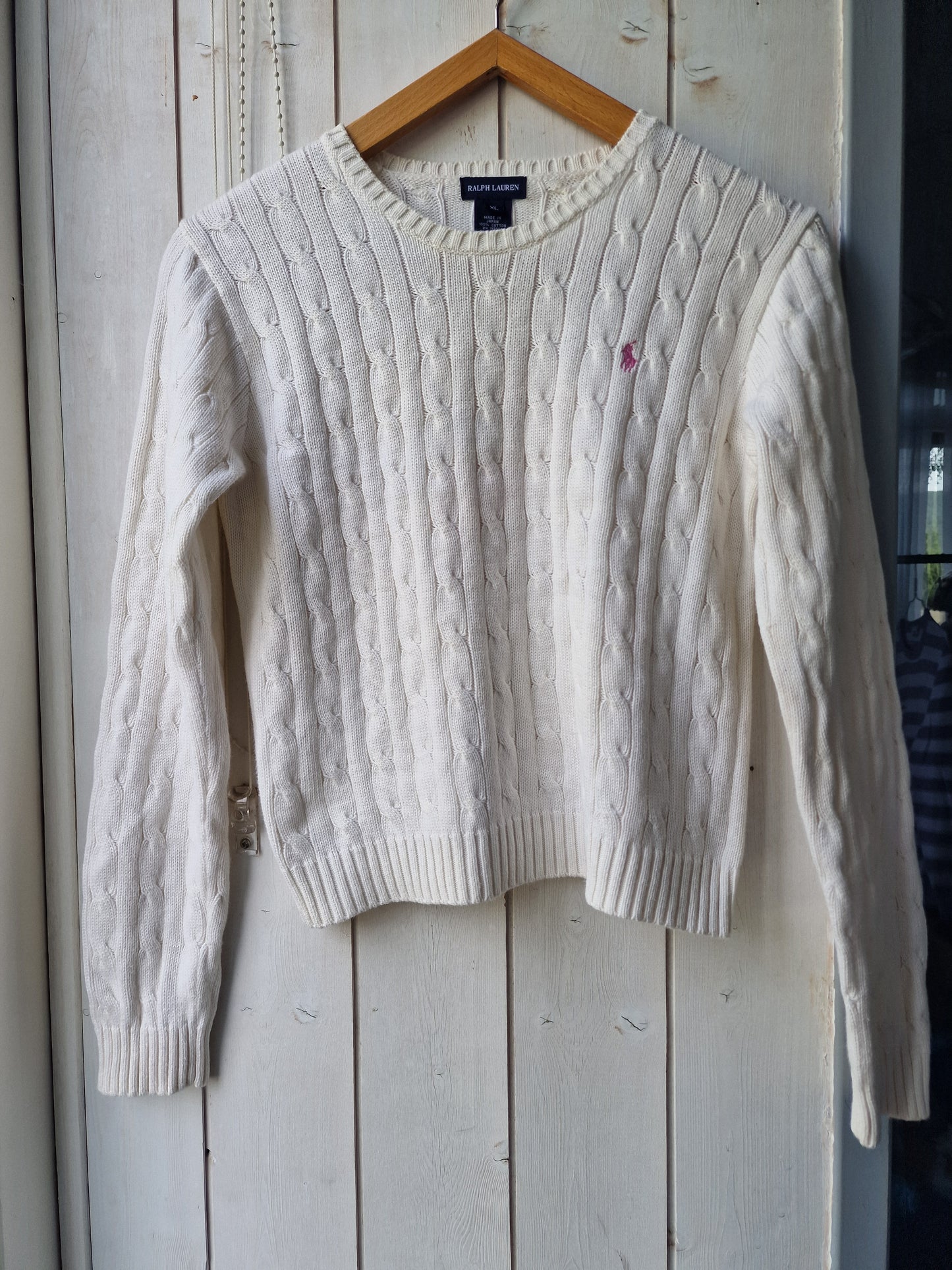 Pull en maille torsadée crème - XS/34