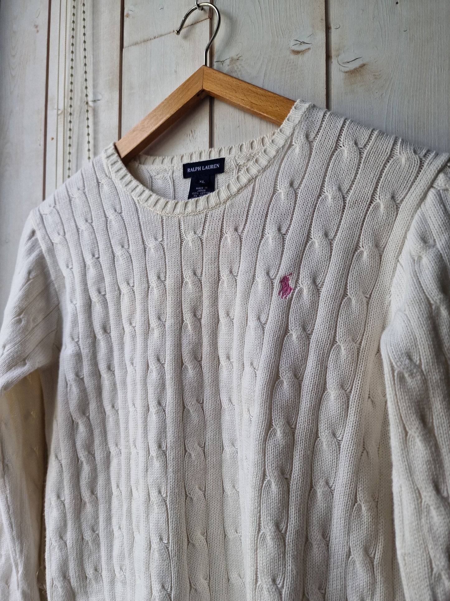 Pull en maille torsadée crème - XS/34