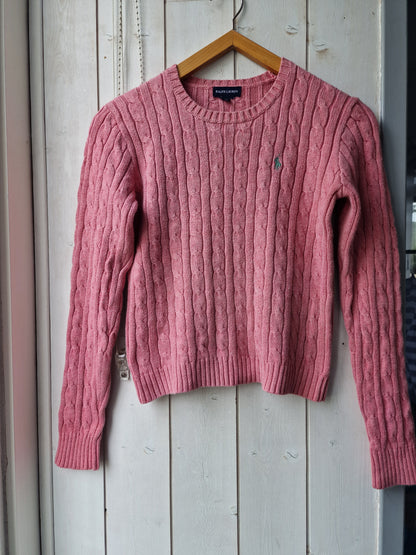 Pull torsadé rose clair - XS/34