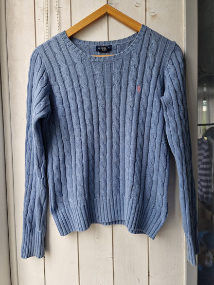 Pull en maille torsadée bleu - S/36