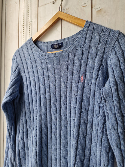 Pull en maille torsadée bleu - S/36