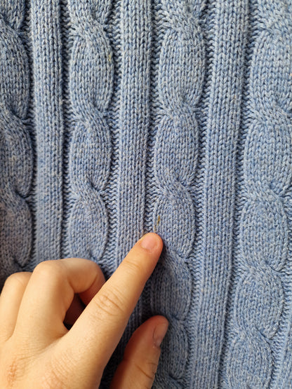 Pull en maille torsadée bleu - S/36