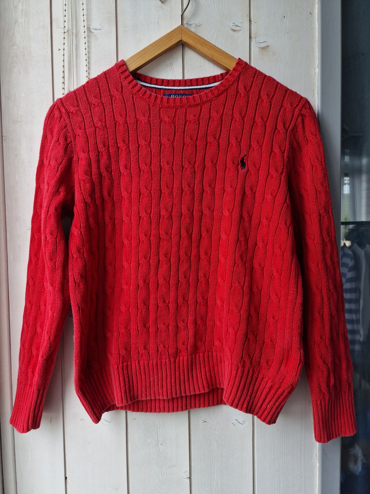 Pull en maille torsadée rouge - XS/S