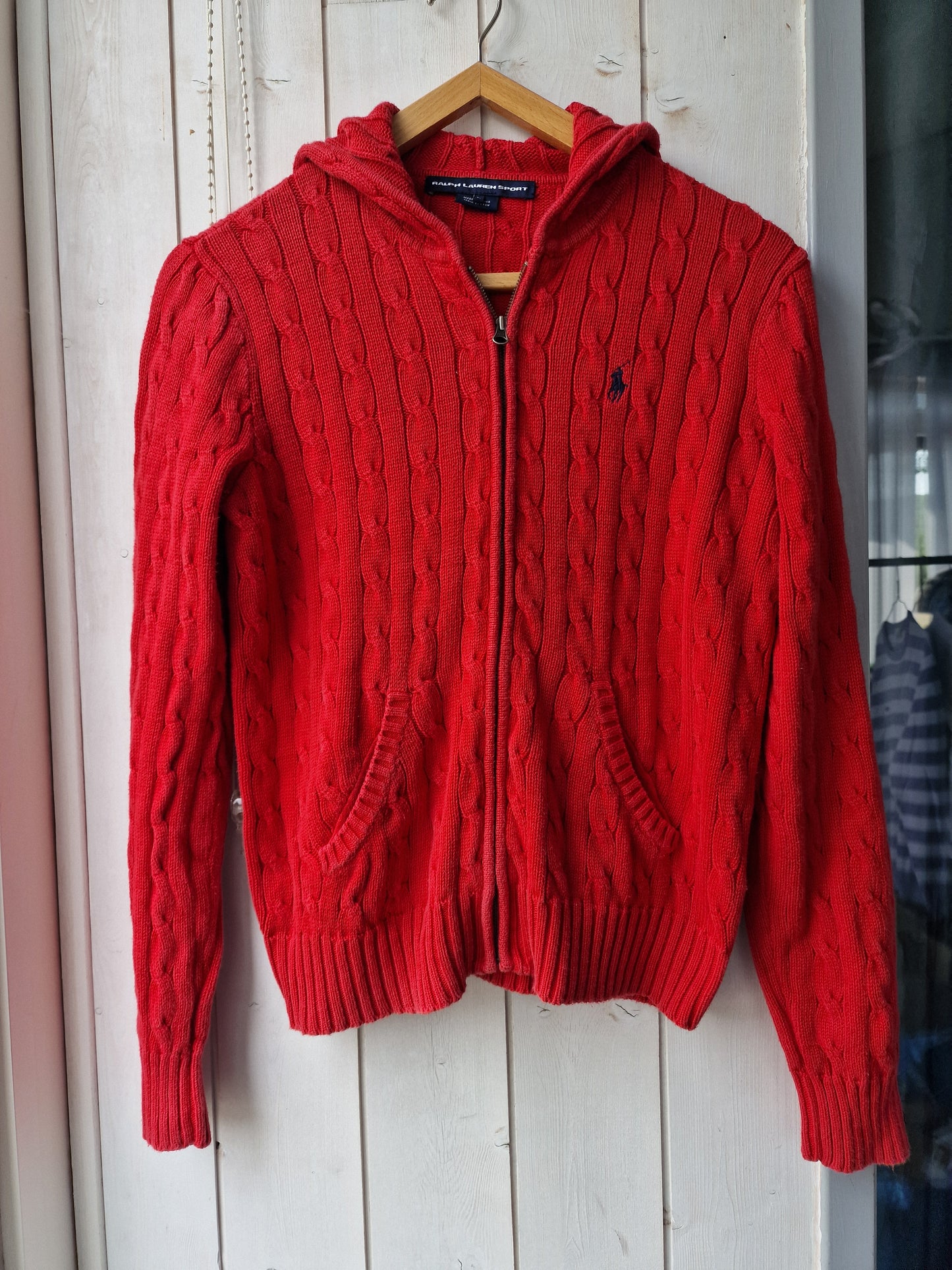 Veste en maille torsadée rouge - M/38