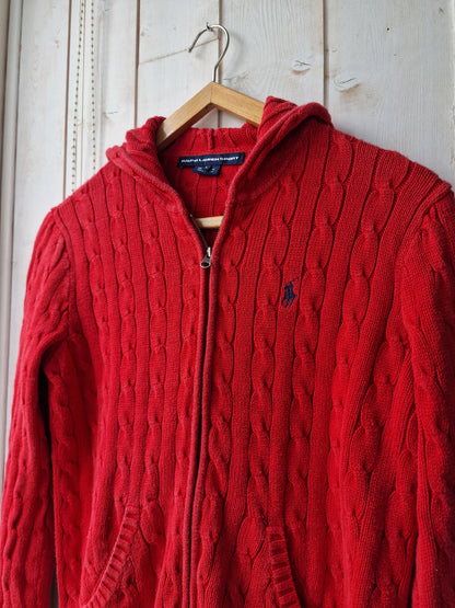 Veste en maille torsadée rouge - M/38