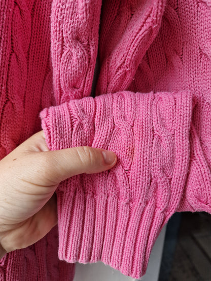 Pull en maille torsadée rose - XL/42