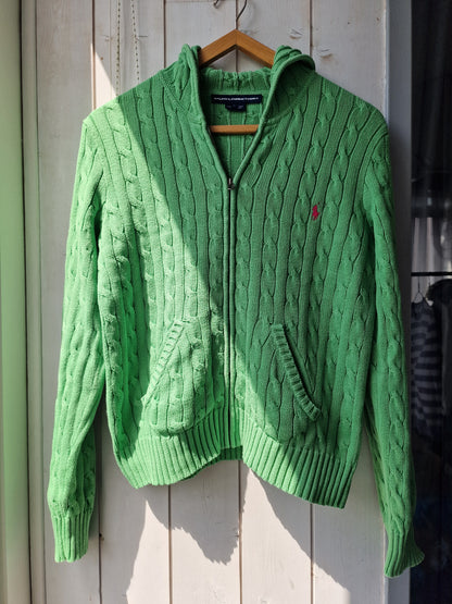 Veste en maille torsadée vert - S/M