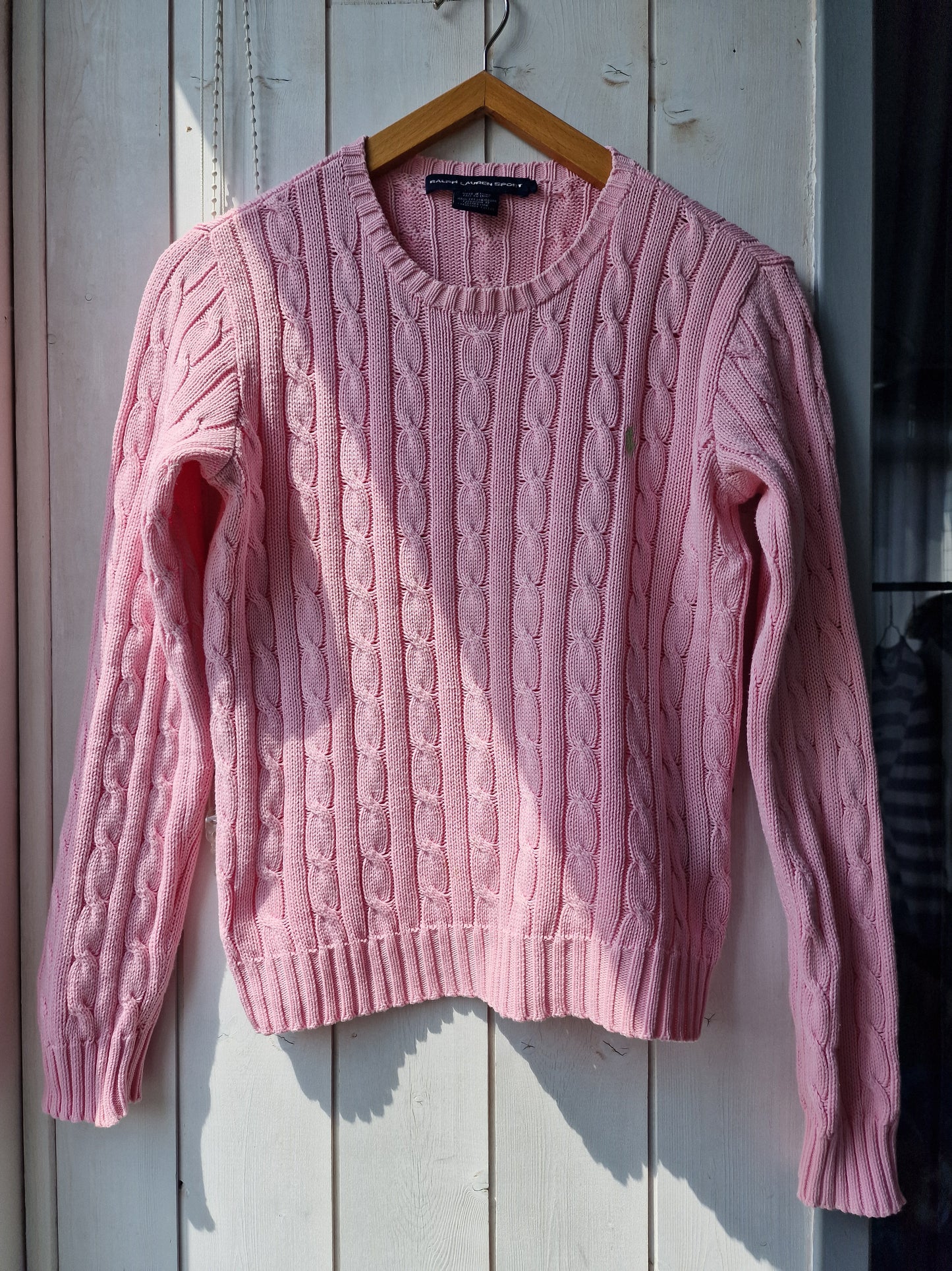 Pull en maille torsadée rose - S/36