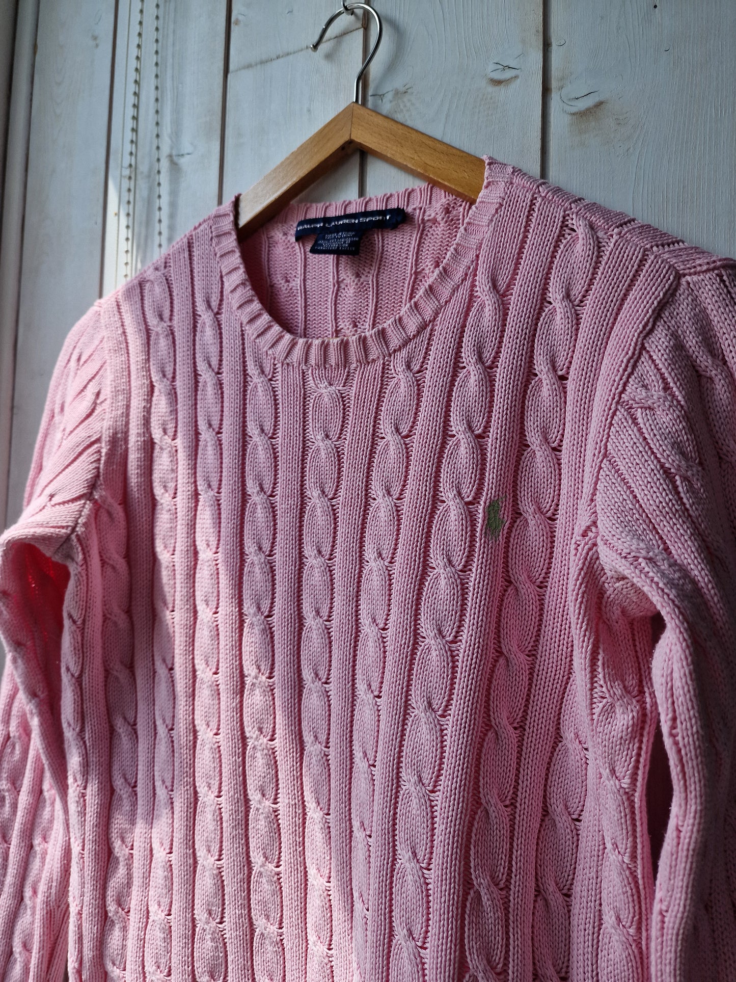 Pull en maille torsadée rose - S/36