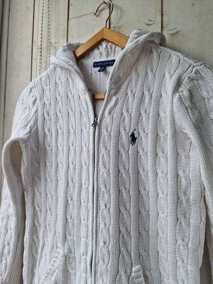 Veste blanche en maille torsadée  - S/36