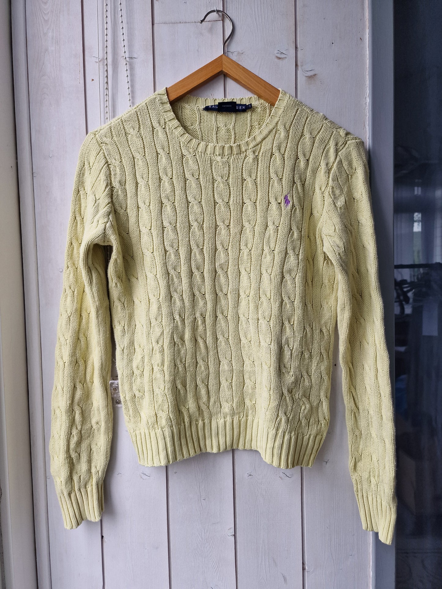 Pull torsadé jaune pâle - S/36