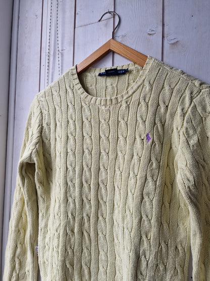 Pull torsadé jaune pâle - S/36